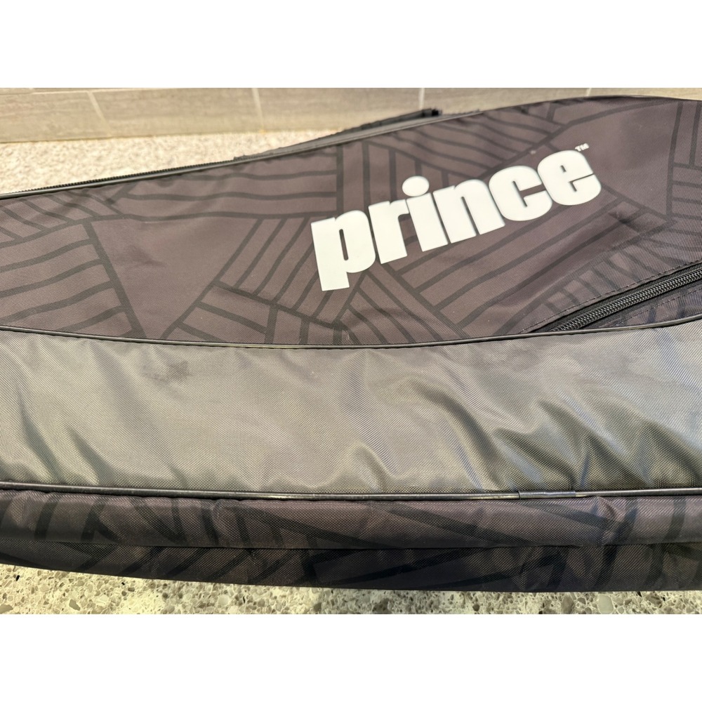 Prince Black and Gray‎ 3 Pack Tennis Racquet Bag Adjustable Strap Carrying Bag - Picture 2 of 8